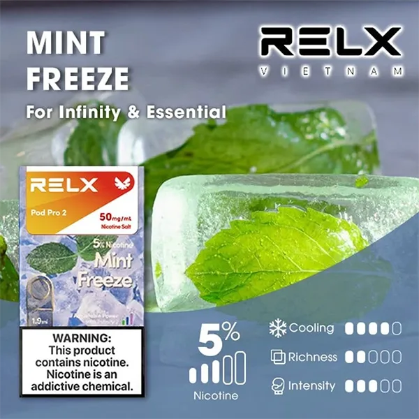 Relx 6代煙彈 勁爽薄荷|1.9Ml*3Pod|5%濃度 Relx 6代煙彈 勁爽薄荷|1.9ml*3Pod|5%濃度